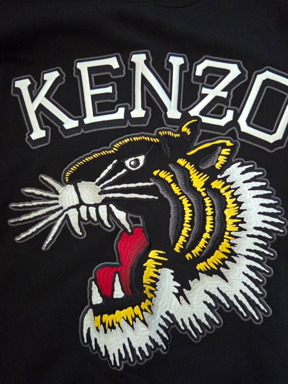 Kenzo Paris Sweatshirt Mens XL Black Tiger Embroidered Crew Neck Portugal